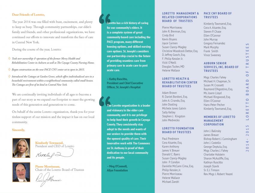Loretto 2014 Annual Report Cowley Associates Design